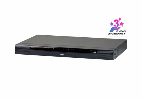 1Remote -1 Local 16 port CAT5 KVM over the NET Switch w Virtual Media & Audio & Redundant Power – ATEN