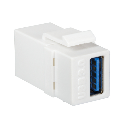 USB 3.0 keystone coupler, A/F to USB-A/F, white – LogiLink