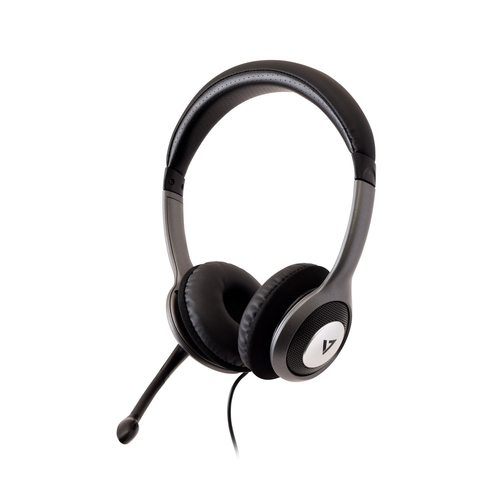 DELUXE USB HEADSET W/MIC ON CABLE CONTROL 1.8M CABLE – V7