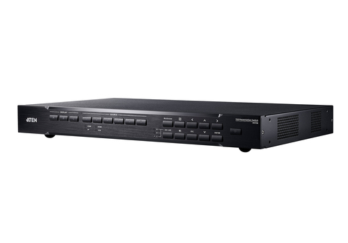 7 x 3 Seamless Presentation Matrix Switch with Scaler Streaming Audio Mixer and HDBaseT Black – ATEN