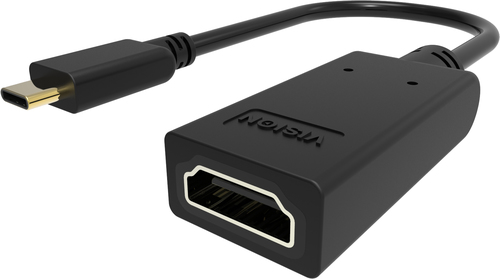 VISION Professional installation-grade USB-C to HDMI adapter - LIFETIME WARRANTY - plugs into USB-C and has full-sized HDMI socket - maximum resolution 4K 30 Hz - USB-C 3.1 (M) to HDMI (F) - driver built into adaptor - black – Vision