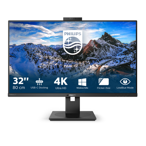 32"Black LCD Monitor 4K UHD Speakers Height Adjustable DisplayPort USB USB-C and HDMI – Philips