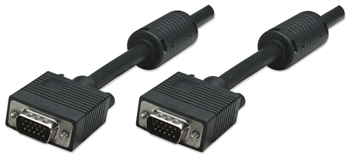 SVGA FERRITE MONITOR CABLE 1.8M -MALE/MALE BLACK POLYBAG – INTELLINET