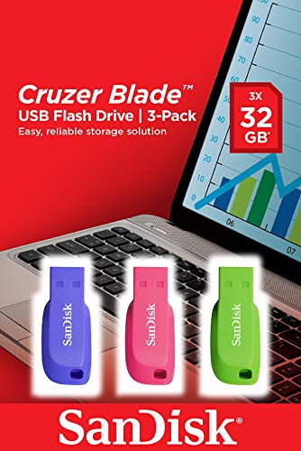 SanDisk Cruzer Blade 32GB 3 Pk Colour – SanDisk