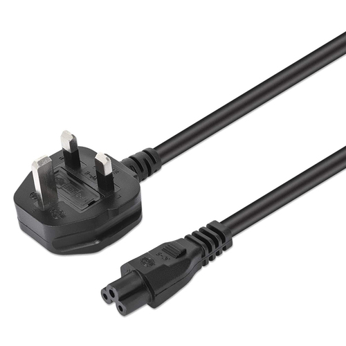 POWER CABLE/CORD UK 3PIN/C5 FEM-CLOVERLEAF/TRIANGLE 1.8M BLK – INTELLINET