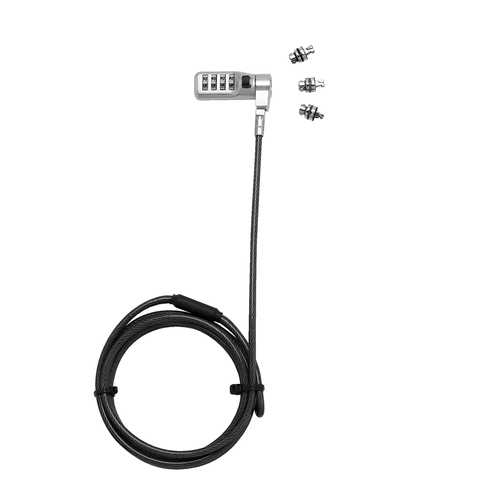 UNIV SECURITY CABLE LOCK COMB 3 EXCHANGEABLE HEADS/ALL SLOTS – Dicota