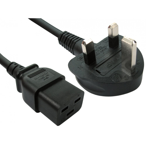 2M UK M IEC C19 F BLK POW CAB – Cables Direct