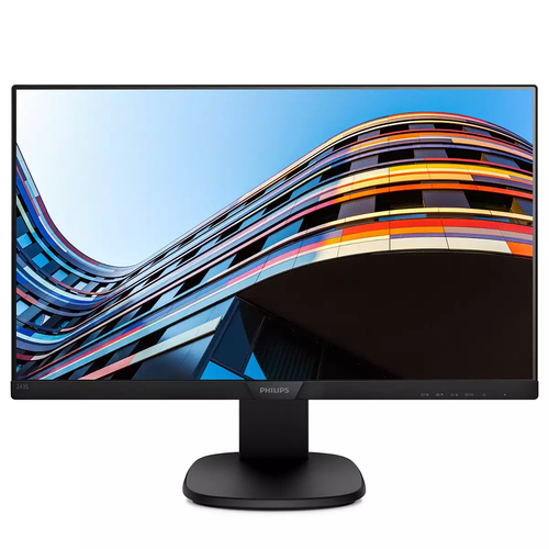 24" Black LCD Monitor Full HD Speakers 130mm Height Adjustable VGA and HDMI – Philips