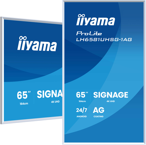 65" White Large Format Display 4K UHD 500cd/m2 2x HDMI – Iiyama