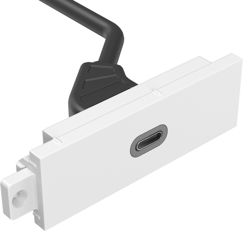 VISION USB C (ON FRONT) TO FEMALE HDMI AND USB 3.0 MODULE - This has a USB-C (3.1) type socket on the front with a tail on the rear with a USB-A (USB 3.0) type socket, and an HDMI socket. 4K60Hz. Plastic front panel. **Lifetime warranty return-to-base** – Vision