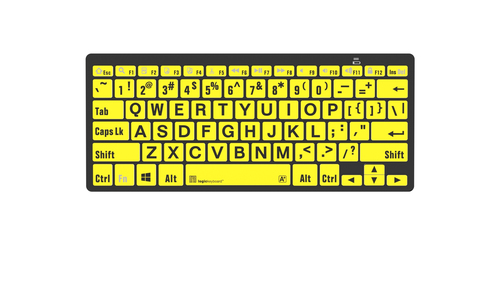 LargePrint Black on Yellow - PC Bluetooth Mini Keyboard – LogicKeyboard