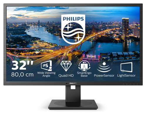 32"Black IPS Monitor Quad HD Speakers Height Adjustable DisplayPort USB and HDMI – Philips