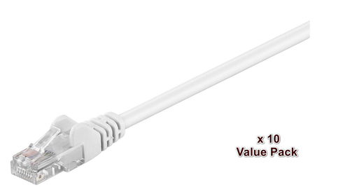 U/UTP CAT5E 3M WHITE 10 PACK – MicroConnect