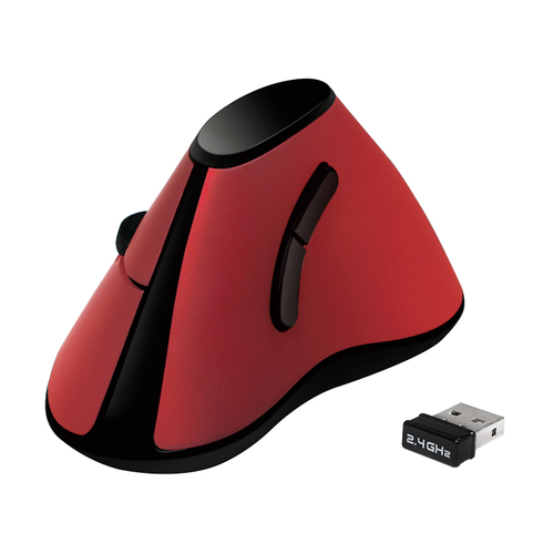 Typhoon Mouse, 2.4G, Ergonomic vertical, 5-button, bordeaux red – LogiLink