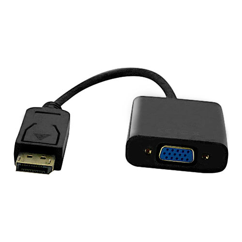 15cm DisplayPort Male 1.2 - VGA 1080p 60Hz Black Cable Adaptor – Cablenet