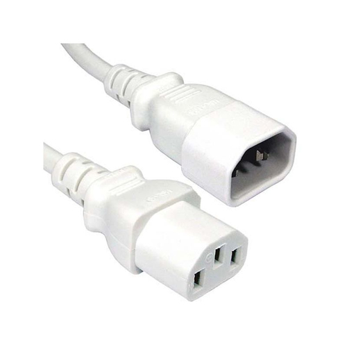 1M IEC C13 SOCKET TO C14 PLUG MAINS EXTENSION CABLE - WHITE – Fairline