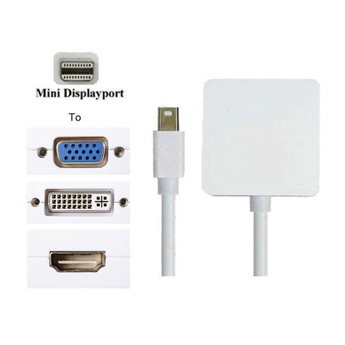 0.2M MINI DISPLAYPORT TO VGA, HDMI & DVI 3 IN 1 ADAPTOR – Fairline