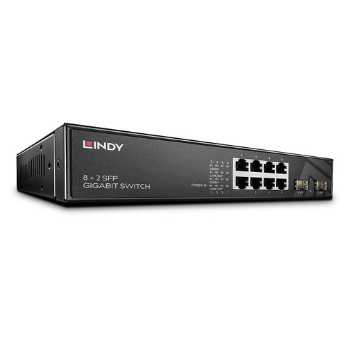 8 Port + 2 SFP Gigabit Managed Switch - Black – Lindy