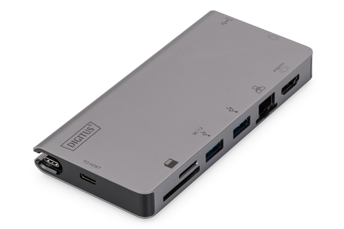 USB-C Multiport Travel Dock 8 Port gray – Assmann Electronics