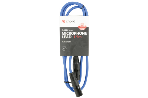 1.5m Microphone Cable XLR to XLR - Blue – chord