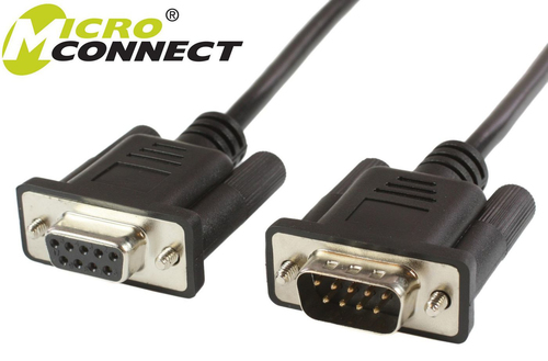 DB9-DB9 3M M/F BLACK – MicroConnect