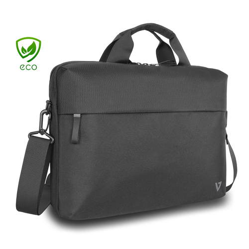 16IN ECOFRIENDLY RPET BRIEFCASE TOPLOAD PROFESSIONAL BLACK – V7