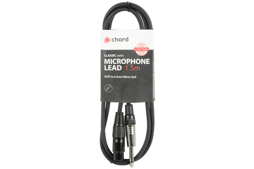 1.5m XLRF to 6.3mm MONO JACK LEADS – chord