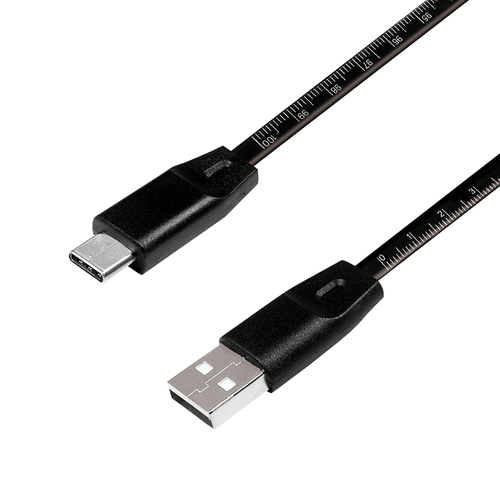 USB 2.0 Type-C cable, C/M to USB-A/M, metric imprint, black, 1 m – LogiLink