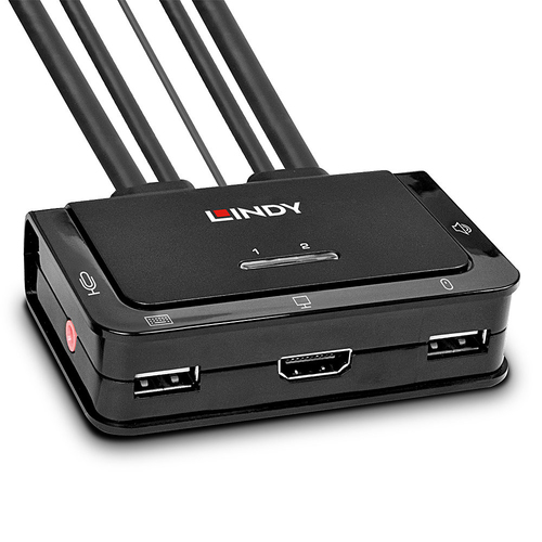 2 Port HDMI USB 2.0 & Audio KVM Switch Compact – Lindy