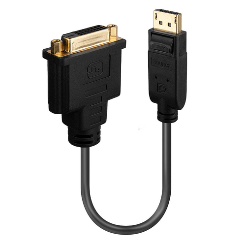 DISPLAYPORT TO DVI-D PASSIVE ADAPTER CBL BLACK – Lindy