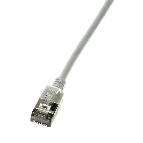 Patch cable Cat.6A TPE SlimLine grey 3,0m – LogiLink
