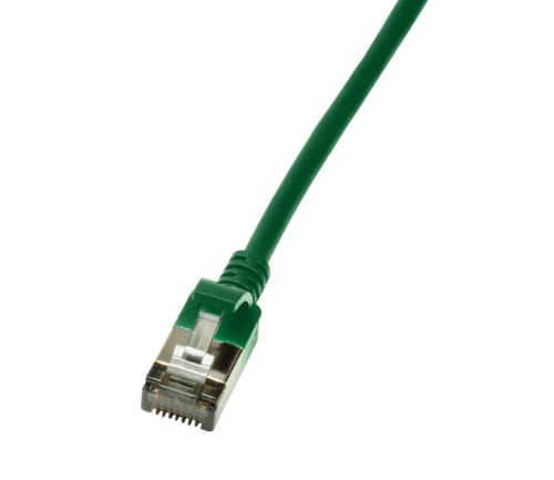 Patch cable Cat.6A TPE SlimLine green 0,5m – LogiLink