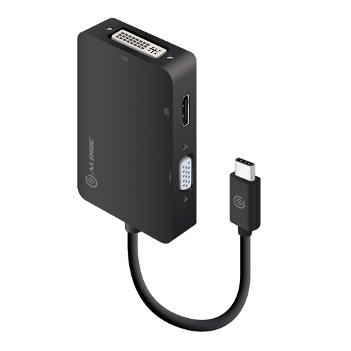 3-in-1 USB-C to HDMI DVI VGA Adapter - Male to 3-Female – ALOGIC