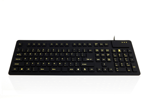 Accuratus WP127 V2 - USB & PS/2 Full Size Sealed Flexible Silicone Multimedia Keyboard with High Visibility Key Legends – Ceratech