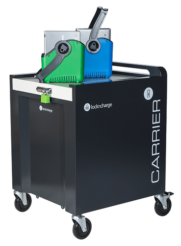 LocknCharge Carrier 30 Mk5 Cart. Carrier range is the premium cart range made with tough; durable materials and LocknCharge baskets as standard. This cart will hold up to 30 devices. The device agnostic nature of the cart means that iPad; Surface; Chromeb – Lock n Charge