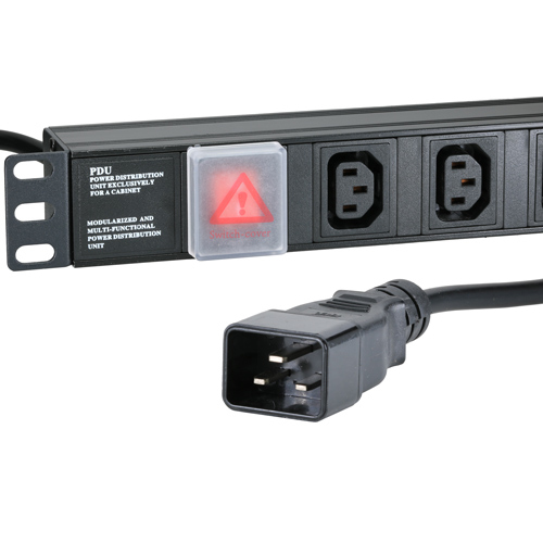 8 Way IEC - C13 Horizontal 1u PDU with IEC - C20 3m Feed – Cablenet