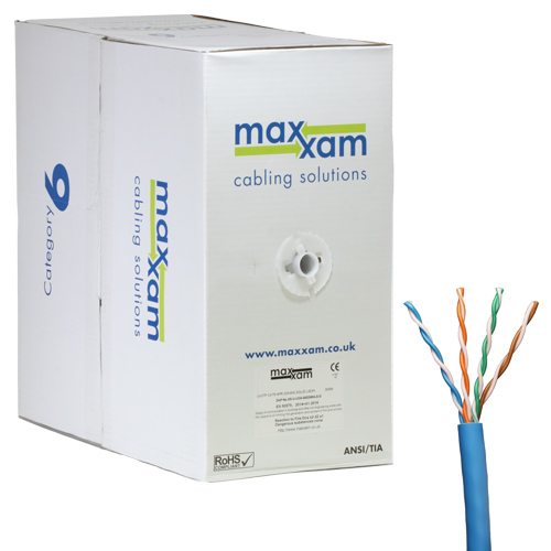 Cat6 Blue U/UTP LSOH 23AWG Solid CPR Dca Cable 305m Reelex Box – Cablenet