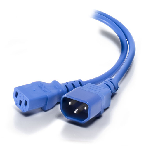 0.5m IEC C14 - IEC C13 Blue PVC 0.75mm Power Leads – Cablenet