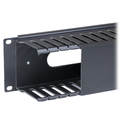 2u Cable Dump Panel Plastic with Pass Through Black – Cablenet
