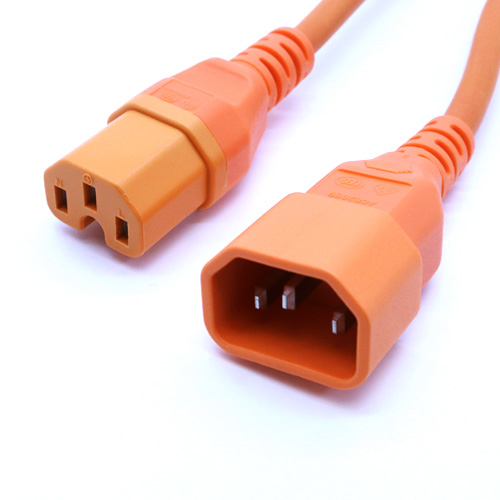 1.5m IEC C14 - IEC C15 Hot Condition Orange H05RR-F 1.0mm Power Leads – Cablenet