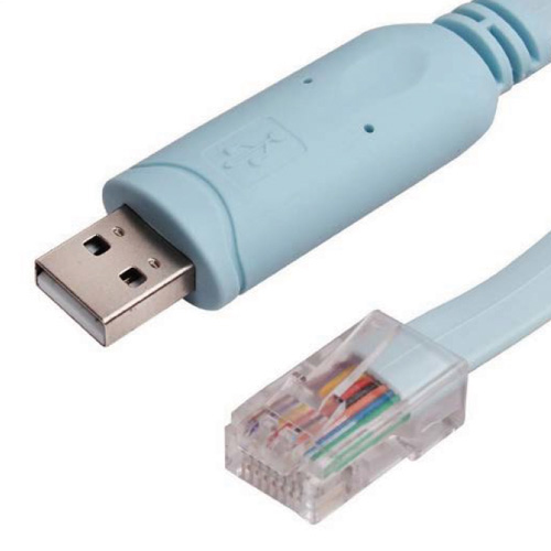 1.8m Blue Console Cable USB Type A Male - RJ45 Male – Cablenet