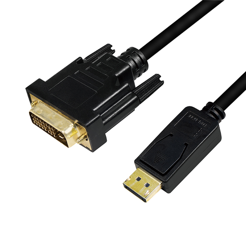DisplayPort cable, DP/M to DVI/M, 1080p, black, 1 m – LogiLink