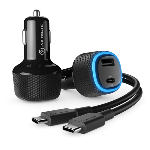 RAPID 2 Port USB-C & USB-A Laptop & Phone Car Charger - 45W – ALOGIC