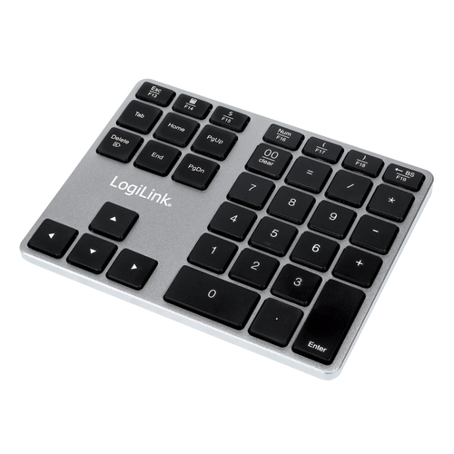 Keypad, Bluetooth 3.0, 35 keys, aluminum – LogiLink