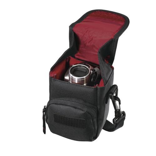 Hama Valletta 90 Compact Camera Case, Belt Loop, Shoulder Strap, Black, 9 x 8 x 13 cm Compartment – Hama