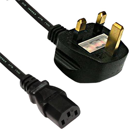 1m UK (5 Amp) - IEC C13 Black PVC 0.75mm Power Leads – Cablenet
