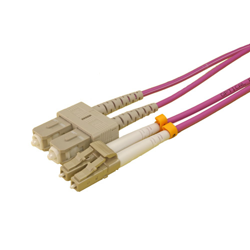 5m OM3 50/125 LC-SC Duplex Violet LSOH Fibre Patch Lead – Cablenet