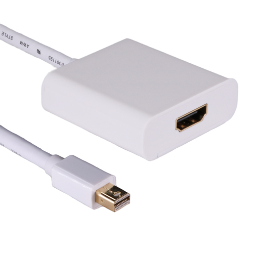 20cm Active Mini DisplayPort Male-HDMI 1.4b 4K2K60Hz White Adaptor – Cablenet
