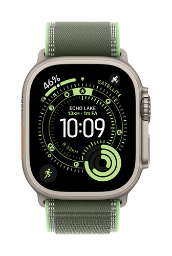49mm Green/Neon Trail?Loop?-?S/M - Natural Titanium Finish – Apple