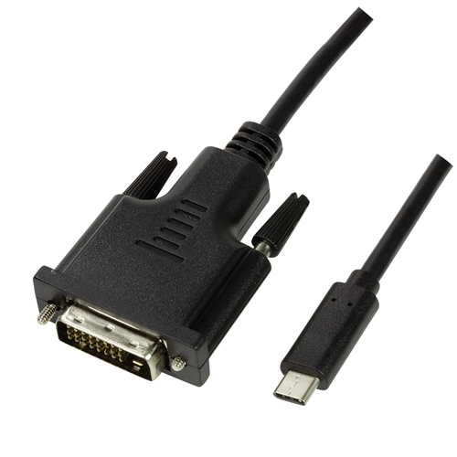 USB 3.2 Gen1 Type-C cable, C/M to DVI-D/M, 1080p, black, 1.8 m – LogiLink